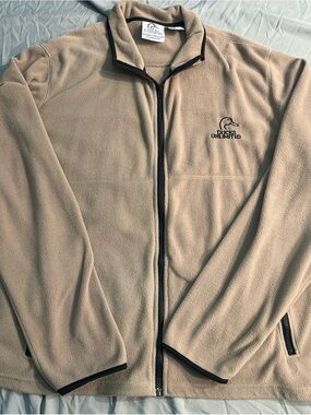 Ducks Unlimited Sweatshirt Mens 3XL Beige Fleece Full Zip Long Sleeves Jacket